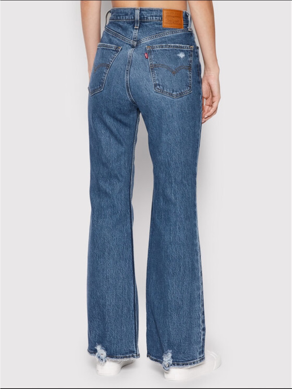 Levi’s Premium 70s High Flare Jeans W27 L30 Distressed Medium Wash